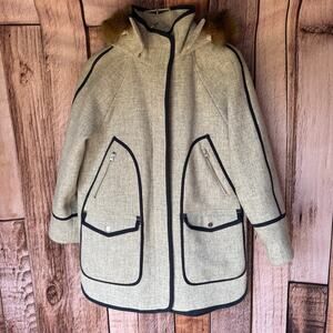 J. Crew Jacket Summit Parka Nello Gori Italian Stadium Cloth Size 2 Gray Fall